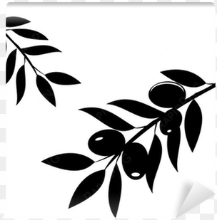 vector olive branches silhouettes wall mural • pixers® - olive branch silhouette vector