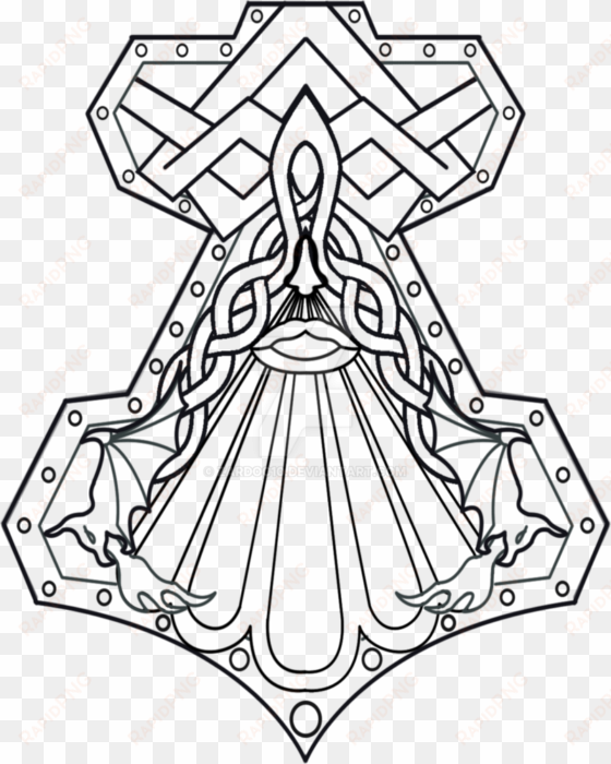 vector royalty free mjolnir drawing - tattoo