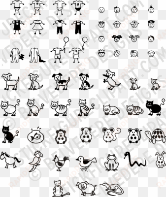 vector stick figure clipart - drawing stick figures animals