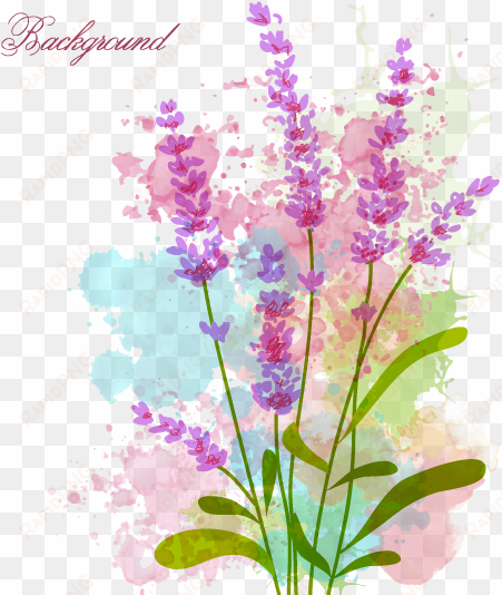Vector Stock Watercolor Flowers Vector Material Transprent - Watercolor Flower Png transparent png image