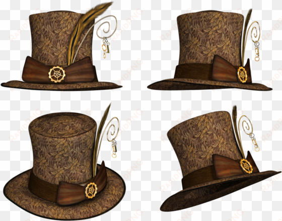 vector transparent hat collection png stock by roy - pendentif cabochon rond 25 mm en résine Époxy - chapeau