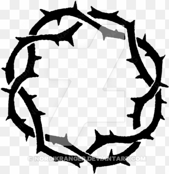 vector vines thorn - crown with cross on top logo