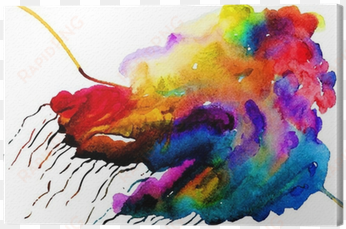 vector watercolor colorful cloud canvas print • pixers® - watercolor painting