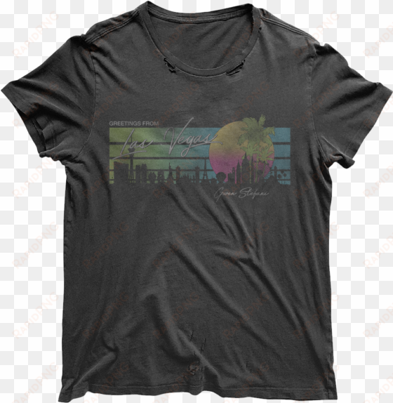 vegas skyline distressed tee - distressed tee