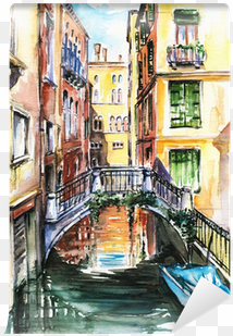 venice drawing watercolor graphic library stock - summer in venice curtains