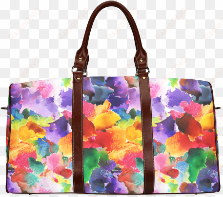 vibrant flower watercolor waterproof travel bag/small - interestprint custom sea turtle travel bag /duffel