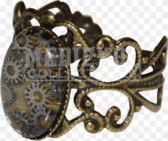 "victorian steampunk gear ring"