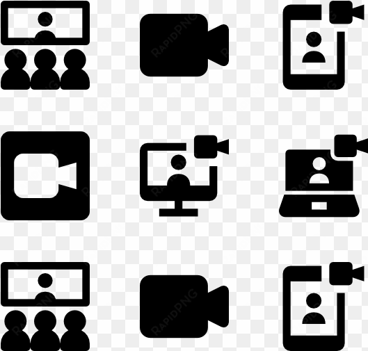 video meeting 6 icons view 2 packs - graph icon vector