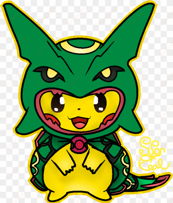 video]pikachu wearing rayquaza outfit by tunetiada24 - pikachu dressed up as rayquaza