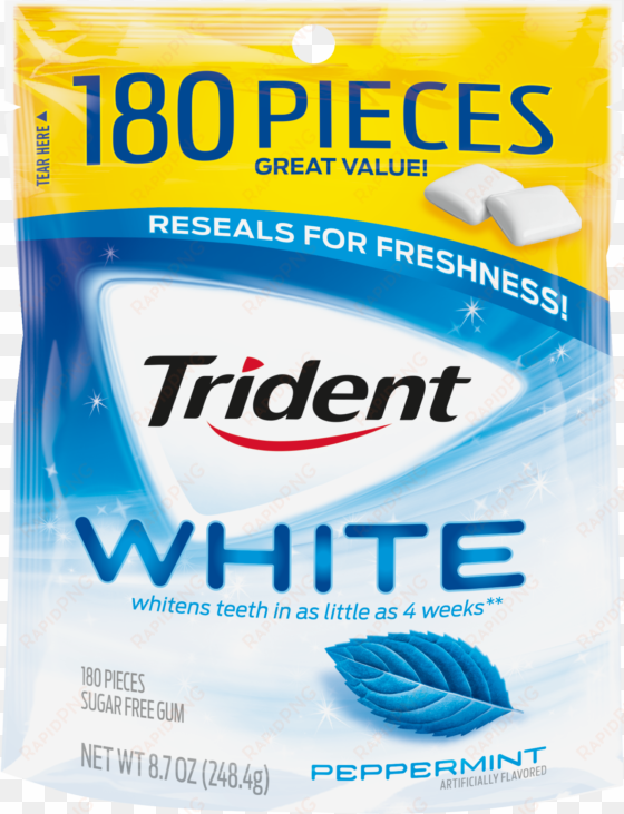 view larger - trident white peppermint gum 110 piece bag