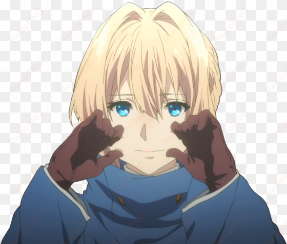 view samegoogleiqdbsaucenao violet smile saturated - violet evergarden violet icon