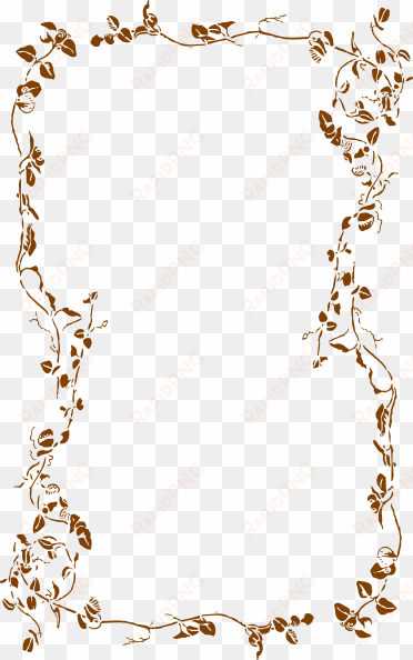 vine border in brown clip art at clker - girly border png