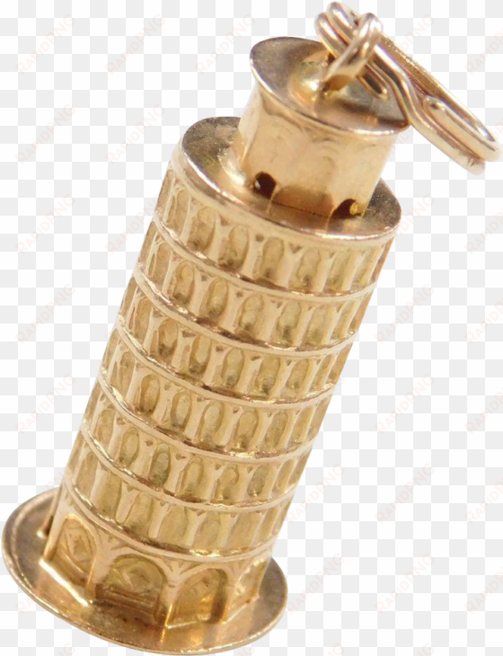 vintage 14k gold leaning tower of pisa charm - bottle stopper & saver