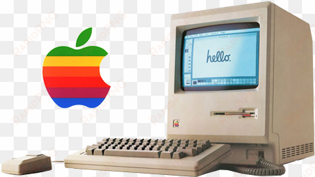 vintage apple computer with logo - apple macintosh