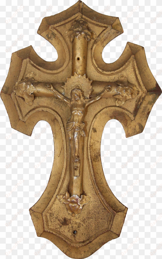 Vintage Crucifix / Jesus Christ On The Cross Carved - Christianity transparent png image