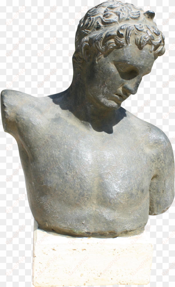vintage greek male bust - estatuas griegas png