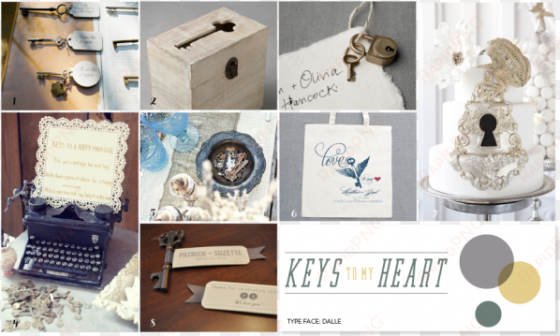 vintage key themed wedding - antique key wedding theme