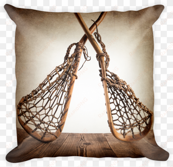 vintage lacrosse sticks crossed square pillow - lacrosse stick