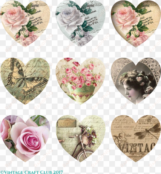 Vintage Valentine Heart Printables transparent png image