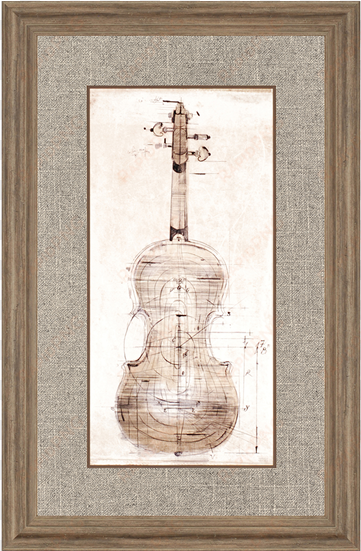 violin study, back - tangletown fine art violin study back by symposium