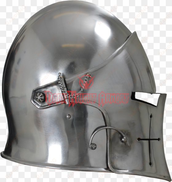 visored barbuta helmet - knight helmet side view