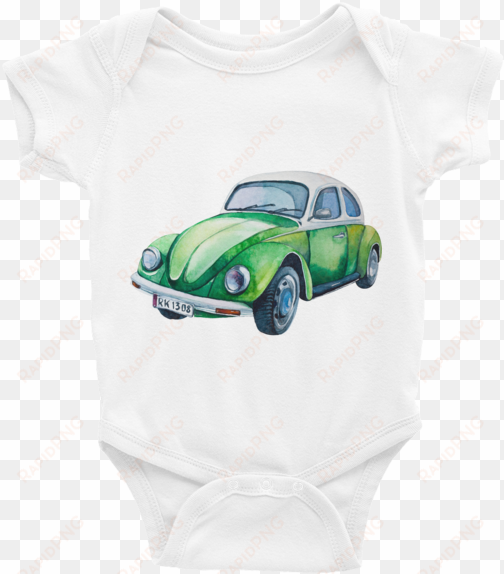 volkswagen beetle (green car) womens slim fit t-shirt