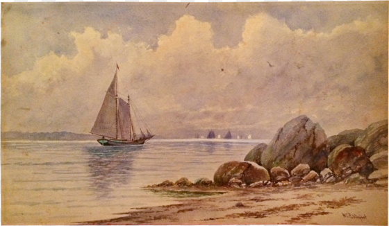 w c puddefoot [1842-1925] american artist watercolor - watercolor painting