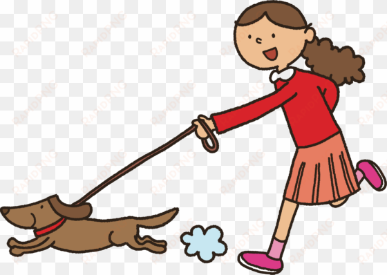 walking the dog png library - pasear al perro animado