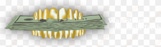 wall street wears gold teeth llc logo - wood