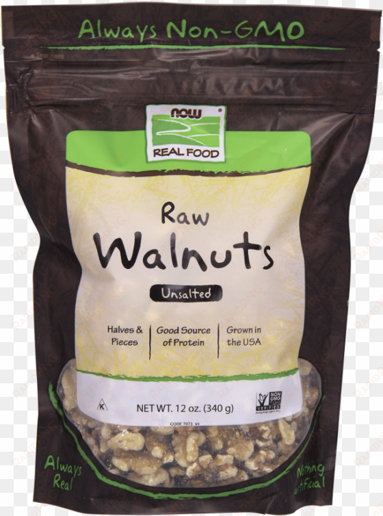 walnuts, raw & unsalted - now foods raw walnuts - non-organic - 12 oz