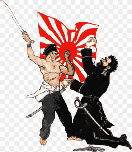 war, combatants, sword, japan, russia, flag - russian japanese war art