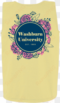 washburn university watercolor flower comfort colors - label