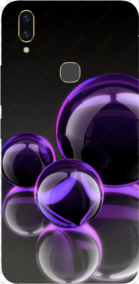 water bubble printed case cover for vivo v9 by mobiflip - purple and black balloons
