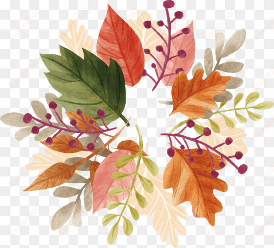 watercolor autumn leaf box transprent png free - watercolor fall leaves transparent