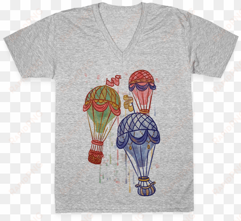 watercolor balloon trip v-neck tee shirt - t shirt design for baking