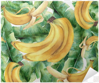 watercolor banana tropical pattern - watercolor painting