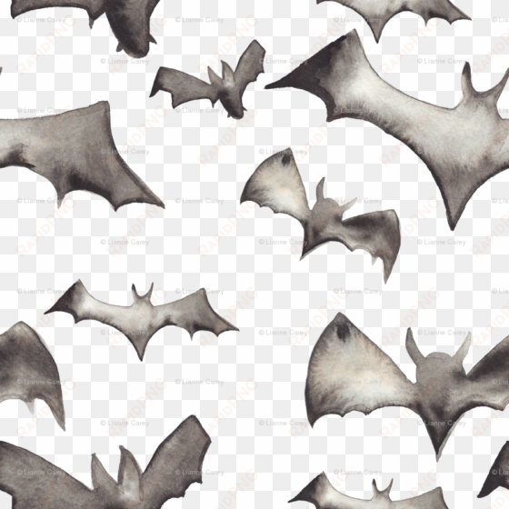 watercolor bats -large 800 dpi fabric - watercolour bats png