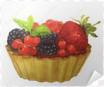 watercolor cake with berries - berry