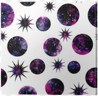 Watercolor Circles, Stars And Galaxy Seamless Pattern - Watercolor Painting transparent png image