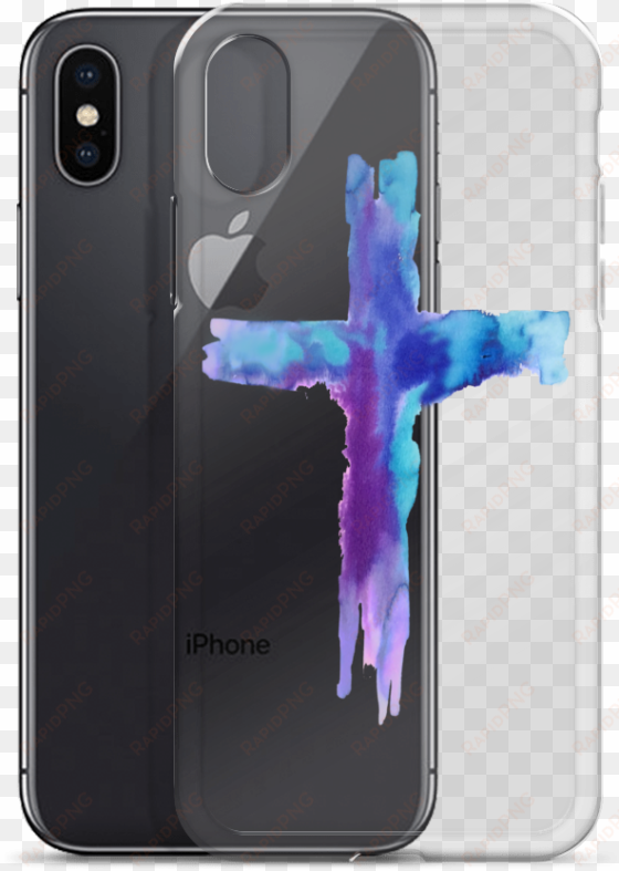 watercolor cross iphone case - crystal shield iphone x (背面のみ)