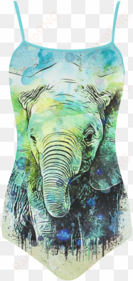 watercolor elephant strap swimsuit - watercolor elephant watercolor elephant oval ornament