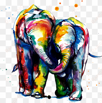 watercolor elephant - weekday best canvas wall art - elephants