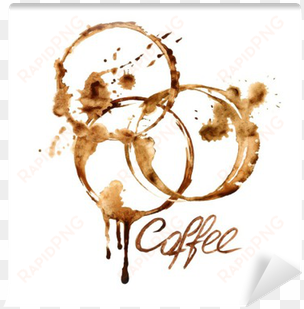 watercolor emblem with coffee stains wall mural • pixers® - stain