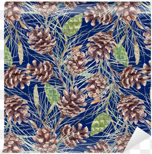 watercolor fir cone vector pattern wallpaper • pixers® - placemat