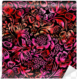 watercolor floral pattern pink, red wall mural • pixers® - lularoe womens *price reduced* large floral amelia