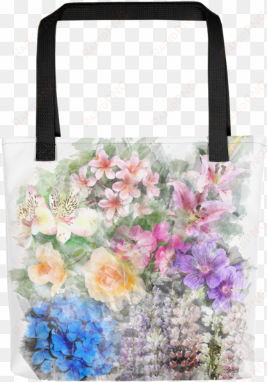 watercolor floral print tote bag - tote bag