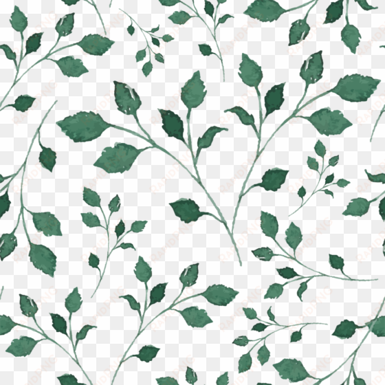 watercolor floral seamless pattern 9 - rustikales grünes aquarell-laub-muster rundes kissen