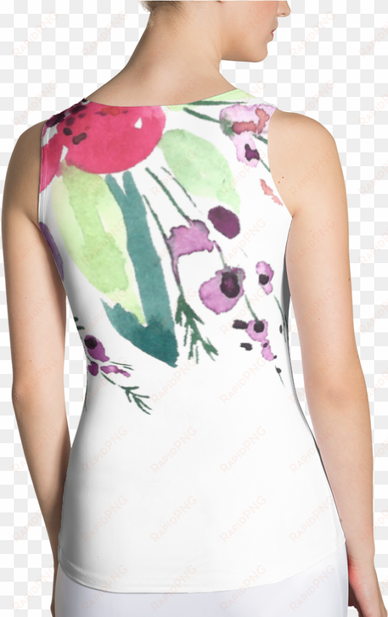 watercolor floral sublimation cut & sew tank top - girl