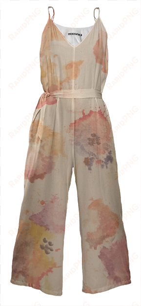 watercolor floral tie waist jumpsuit $178 - pajamas