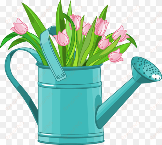 watercolor flower clipart tulip clipart spring clipart - flower watering can clipart